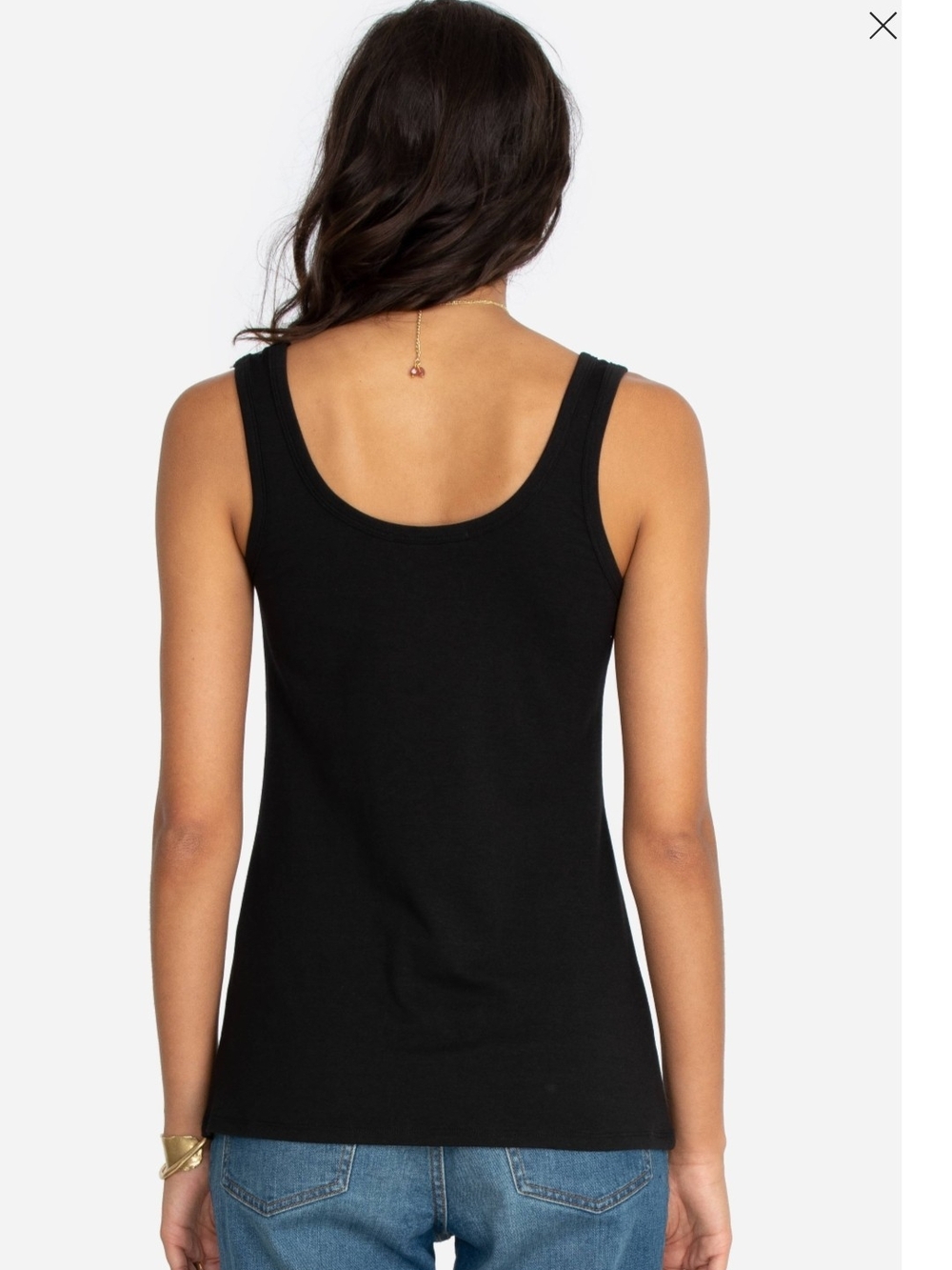 Johnny Was Black Scoop-Neck Tank Top